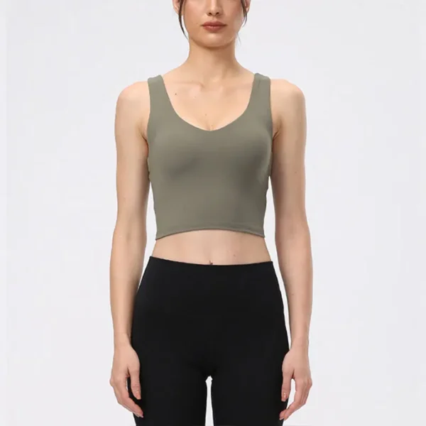 Women's Deep-V Cross-Back Sports Bra